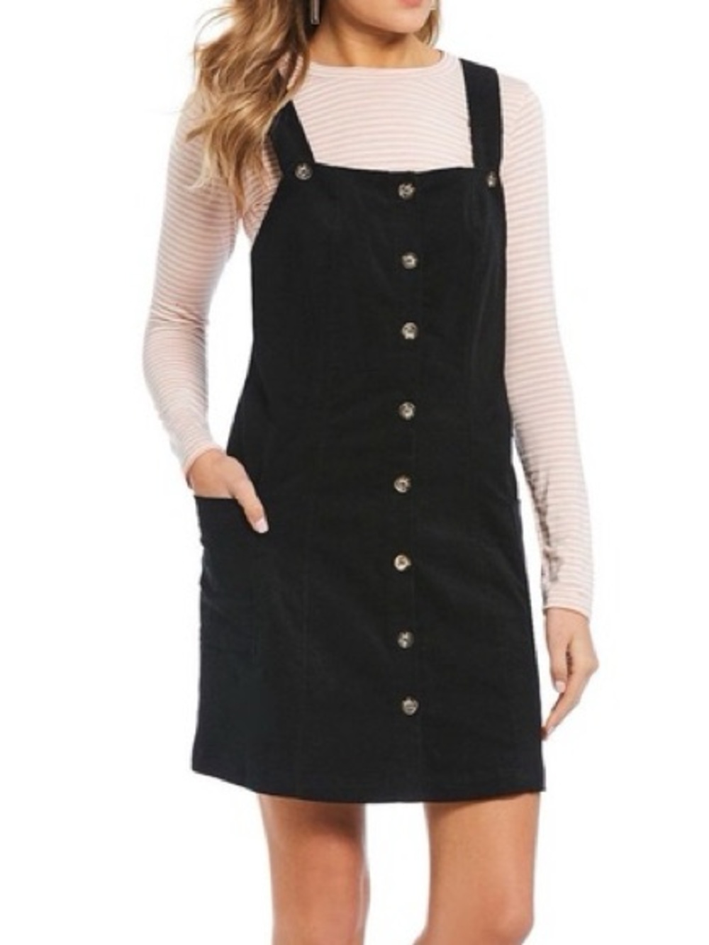 Copper Key Black Dress with Label Detail